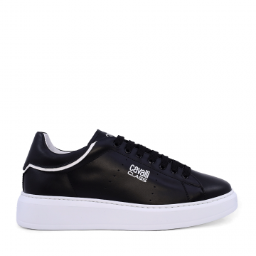 Sneakers barbati Cavalli Class negri din piele 3497BP24110N