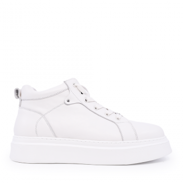 Sneakers high top bărbați Enzo Bertini albi din piele naturală 1648BG0397A