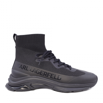 Sneakers high top bărbați Karl Lagerfeld negri din sintetic și textil 2056bg53141n