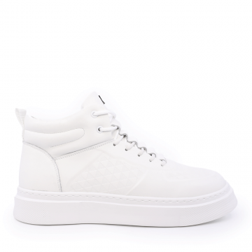 Sneakers high top bărbați Luca di Gioia albi din piele 3918BG573A