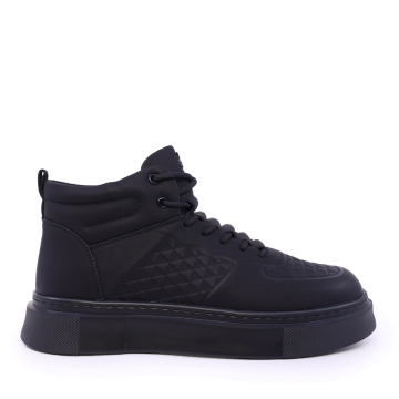 Sneakers high top bărbați Luca di Gioia negri din piele 3918BG573N