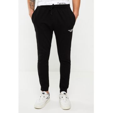 Pantaloni de trening din amestec de bumbac cu talie elastica