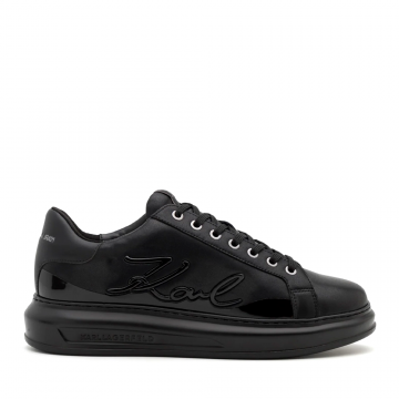 Sneakers bărbați Karl Lagerfeld KAPRI MENS Karl Signia Shine negri din piele 2059BP52548N