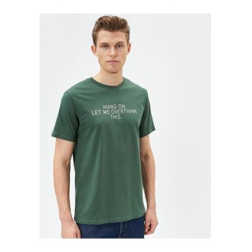 Tricou de bumbac cu imprimeu text