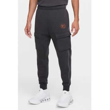 Pantaloni de trening din amestec de bumbac cu buzunare