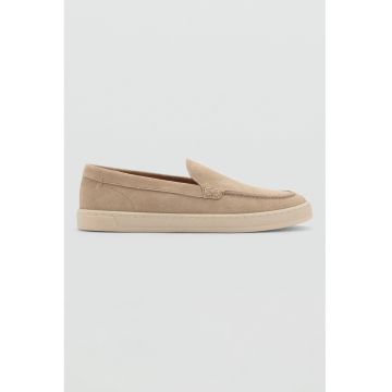 Pantofi loafer de piele intoarsa