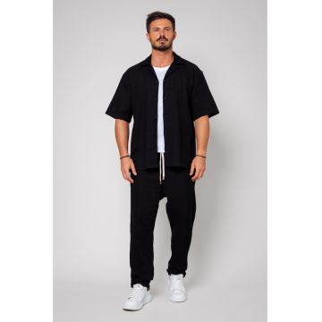 Set Camasa maneca scurta si pantalon lung Black 12909