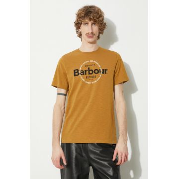 Barbour tricou Bidwell Tee barbati, culoarea galben, cu imprimeu, MTS1268