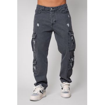 Pantaloni Cargo lung din denim 14667