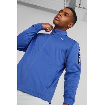 Bluza sport din fleece cu fermoar si benzi logo Fit Light Power