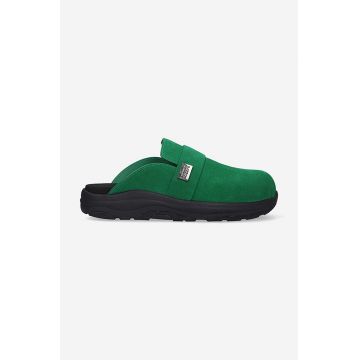 Suicoke papuci din piele x Tom Wood bărbați, culoarea verde 316STW.STW-GREEN