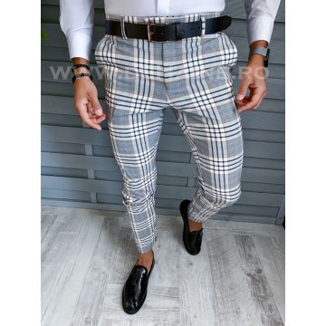 Pantaloni barbati eleganti in carouri B1743 I16-2 U4-1