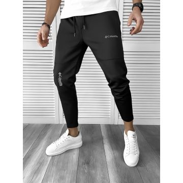 Pantaloni de trening conici negri cu mic defect DEF554 D2-5.3