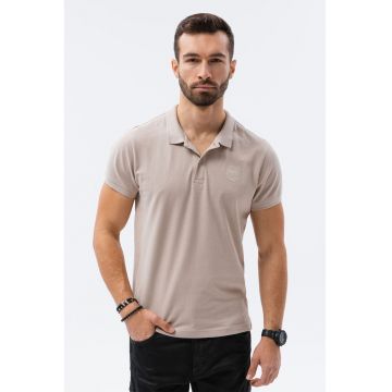 Tricou polo din bumbac cu model pique