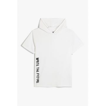 Tricou polo regular fit cu model text