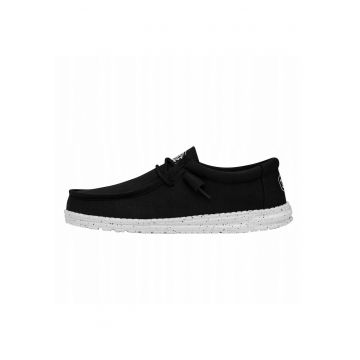 Mocasini Barbati - Wally Slub Canvas - Negru