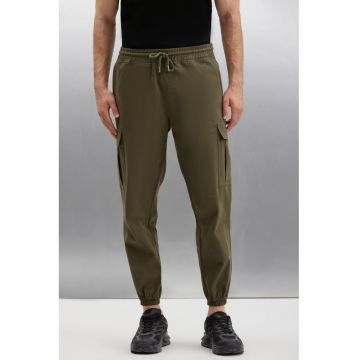 Pantaloni cargo cu snur de ajustare in talie