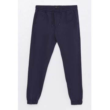 Pantaloni de trening din bumbac cu model uni