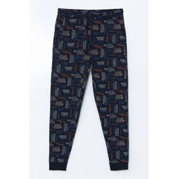 Pantaloni de pijama din bumbac cu model text