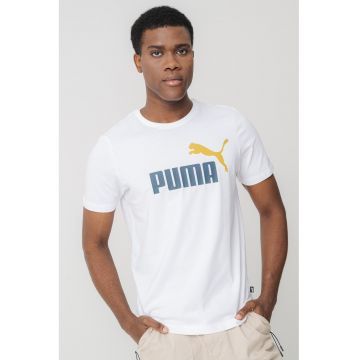 Tricou de bumbac cu imprimeu logo Essentials+2