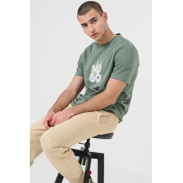 Tricou din bumbac cu model logo Dalayer