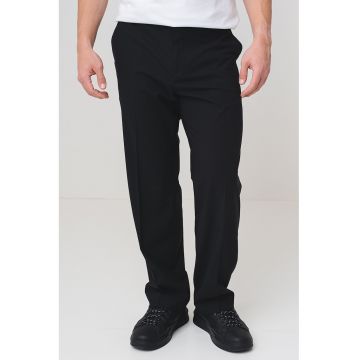 Pantaloni eleganti din amestec de lana cu buzunare laterale