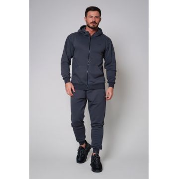 Set Roll hanorac cu fermoar si pantalon conic Grey Anthracite 8927