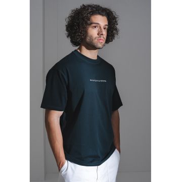 Tricou regular fit de bumbac cu decolteu la baza gatului