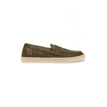 Pantofi loafer uni de piele intoarsa