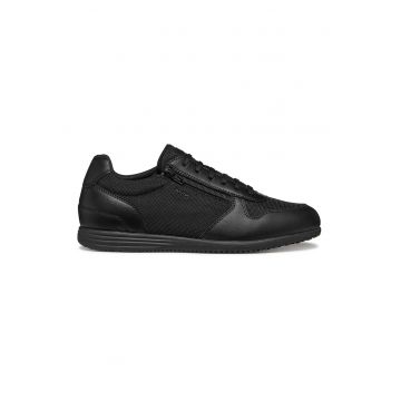 Pantofi sport de piele cu insertii de plasa