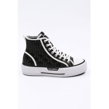 Pantofi sport high-top din piele cu logo cusut