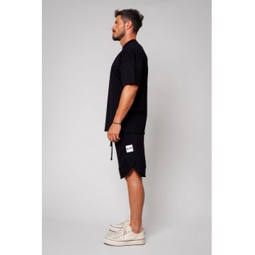 Set Kobe tricou si pantalon scurt Oversized Black Negru