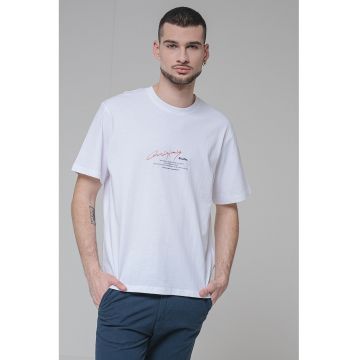 Tricou din bumbac cu model text