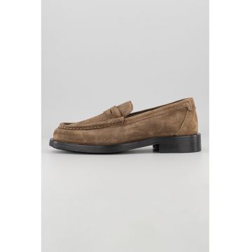 Pantofi loafer de piele intoarsa