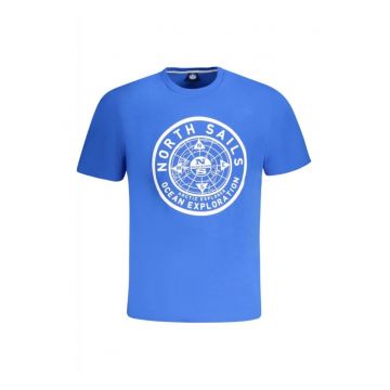 Tricou barbati - cu imprimeu cu logo - Regular fit -  Albastru deschis