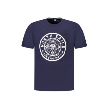 Tricou barbati - cu imprimeu cu logo - Regular fit -  Bleumarin