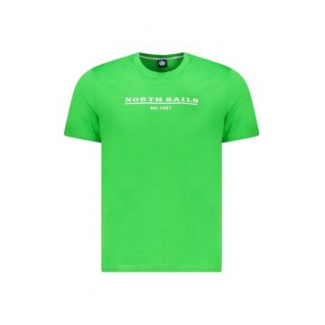 Tricou barbati - cu imprimeu cu logo - Regular fit -  Verde deschis