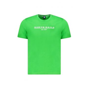 Tricou barbati - cu imprimeu cu logo - Regular fit -  Verde deschis -