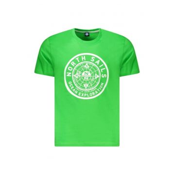 Tricou barbati - cu imprimeu cu logo - Regular fit -  Verde