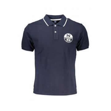 Tricou polo barbati - cu imprimeu cu logo - Regular fit -  Bleumarin