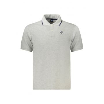 Tricou polo barbati - cu mini logo brodat - Regular fit -  Gri deschis