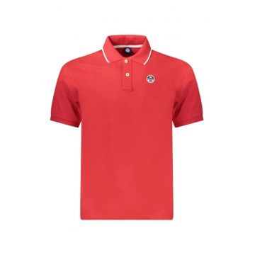 Tricou polo barbati - cu mini logo brodat - Regular fit -  Rosu