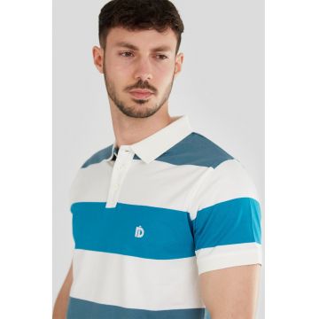 Tricou polo regular fit cu model in dungi