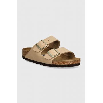 Birkenstock papuci din nubuc Arizona SFB culoarea bej, 1019013