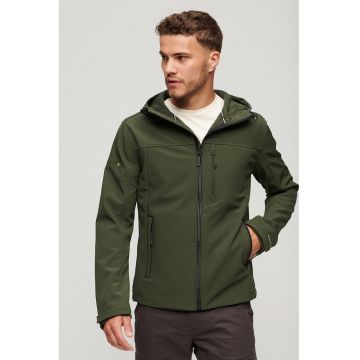 Jacheta relaxed fit cu gluga si detaliu logo Softshell