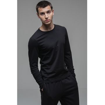 Bluza slim-fit cu decolteu la baza gatului