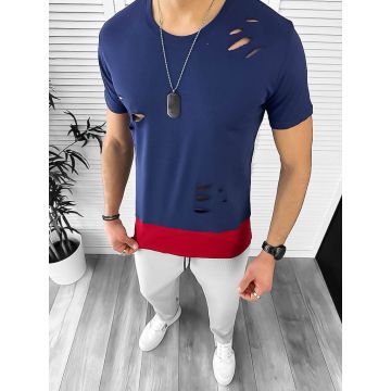 Tricou barbati bleumarin slim fit T1957