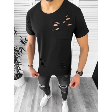 Tricou barbati negru slim fit T1950 N5-3.1