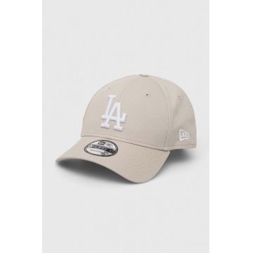 New Era șapcă de baseball din bumbac culoarea bej, modelator, LOS ANGELES DODGERS