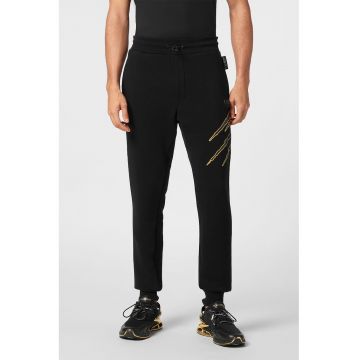 Pantaloni de bumbac cu logo discret - pentru fitness